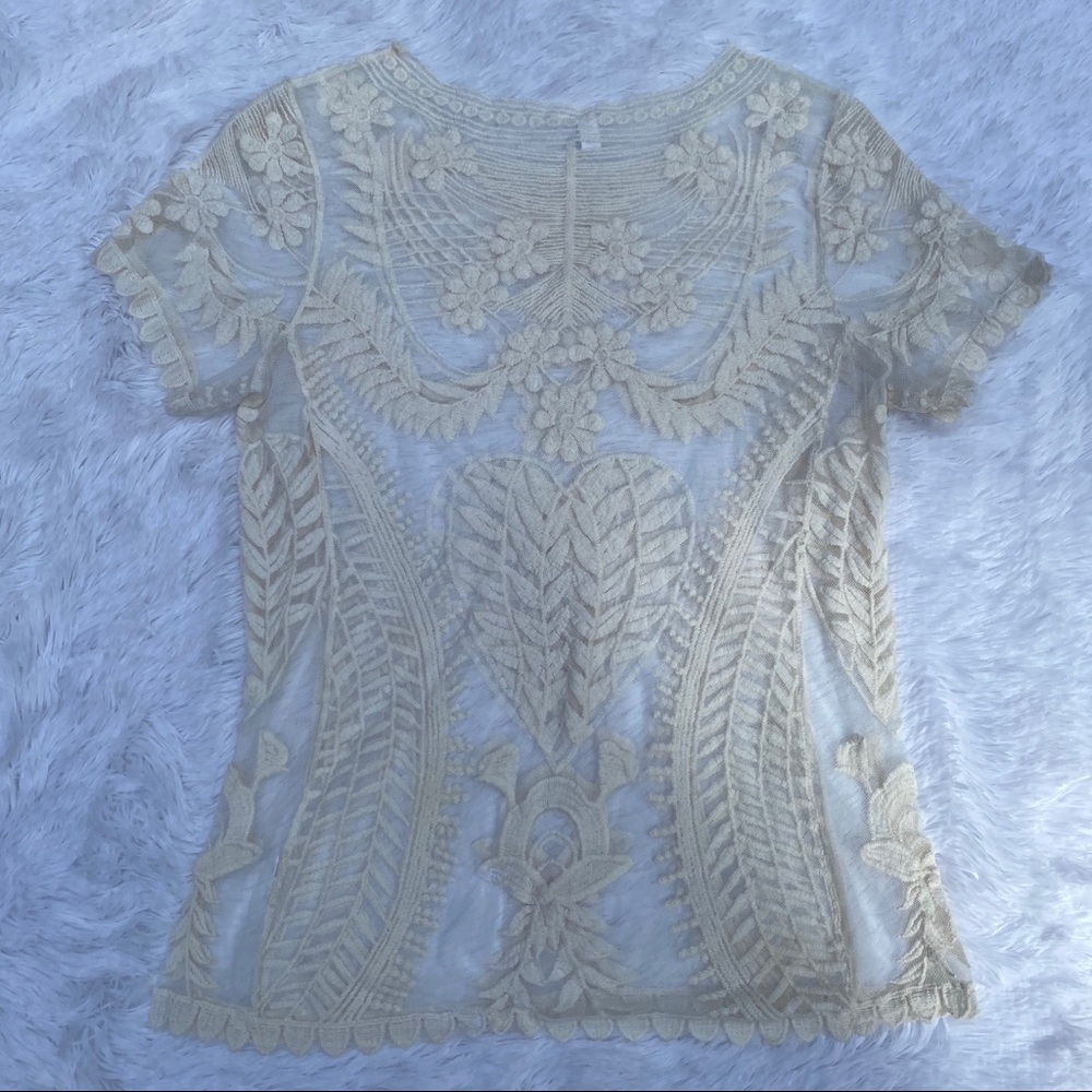 Lapis Lace Cream Top - Picture 6 of 7